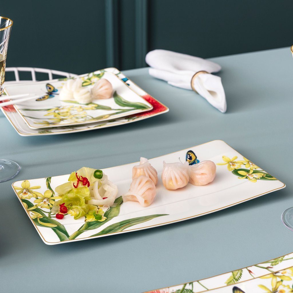 Villeroy & Boch Signature Servierplatte Amazonia Servierteller, 35 x 18 cm, Porzellan, (1-tlg), Premium Bone Porcelain, spülmaschinenfest, Made in Germany