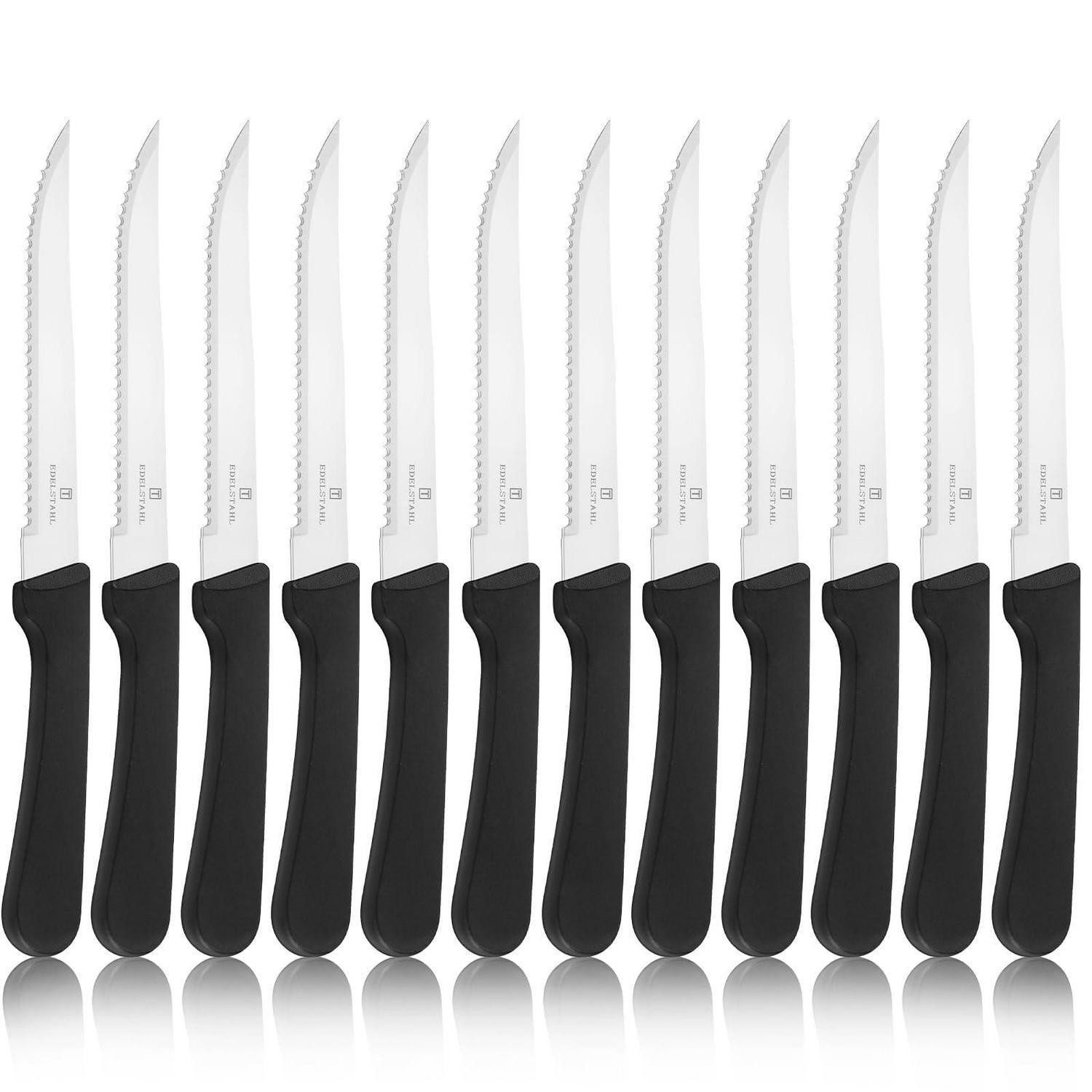 LuxusKollektion Steakmesser Steakmesser-Set 12 Stk. Edelstahl gezahnt schwarz