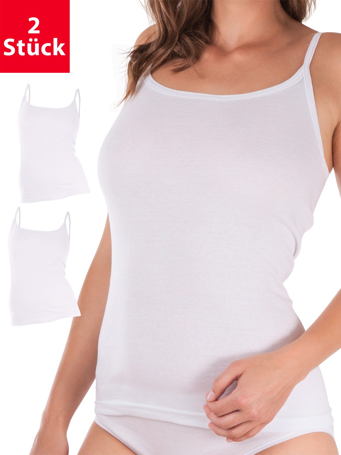 celodoro Unterhemd Damen Feinripp Spaghetti-Top (1er / 2er / 4er Pack) Unterhemd