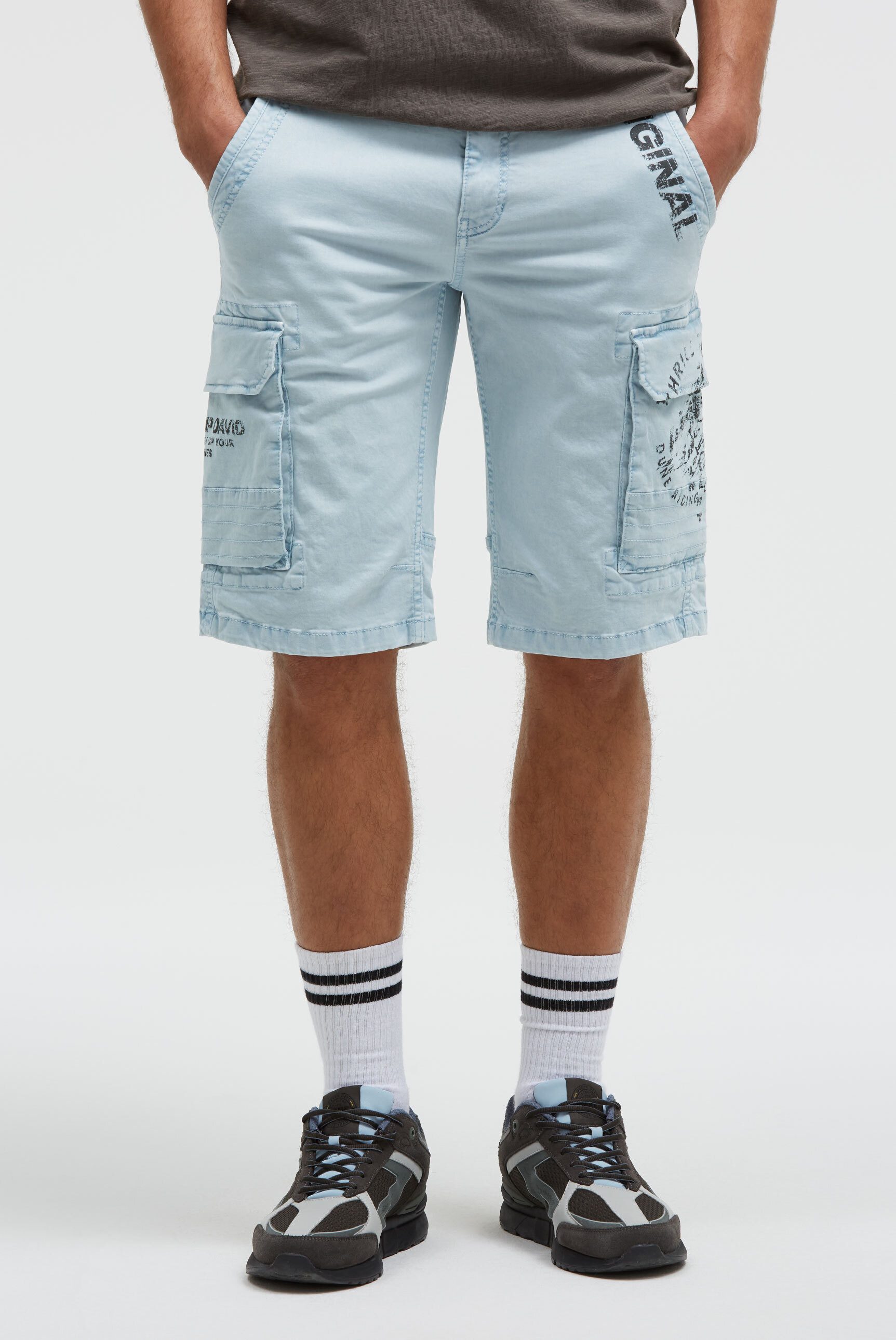 CAMP DAVID Shorts mit Bindeband innen am Bund