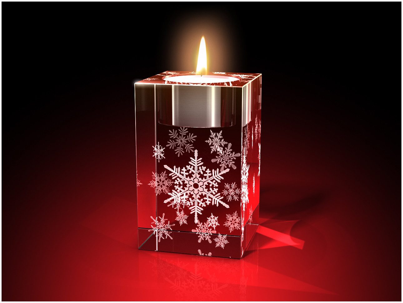 GLASFOTO.COM Teelichthalter Advents-Teelichthalter, Weihnachten, Kristallglas, 4er-Set