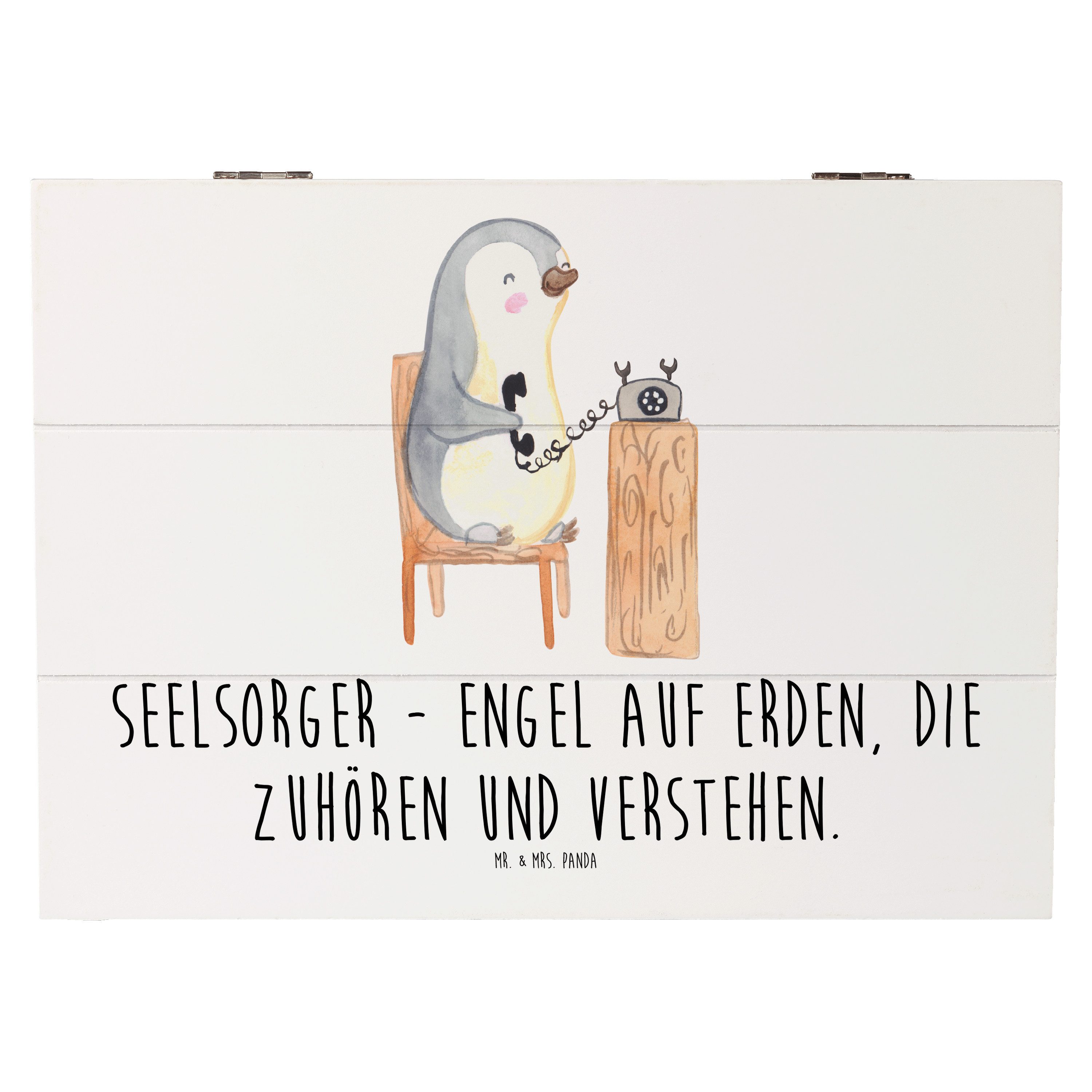 Dekokiste 25 x 18 cm Seelsorger Engel - Weiß - Geschenk, Hoffnung, Unterstützun