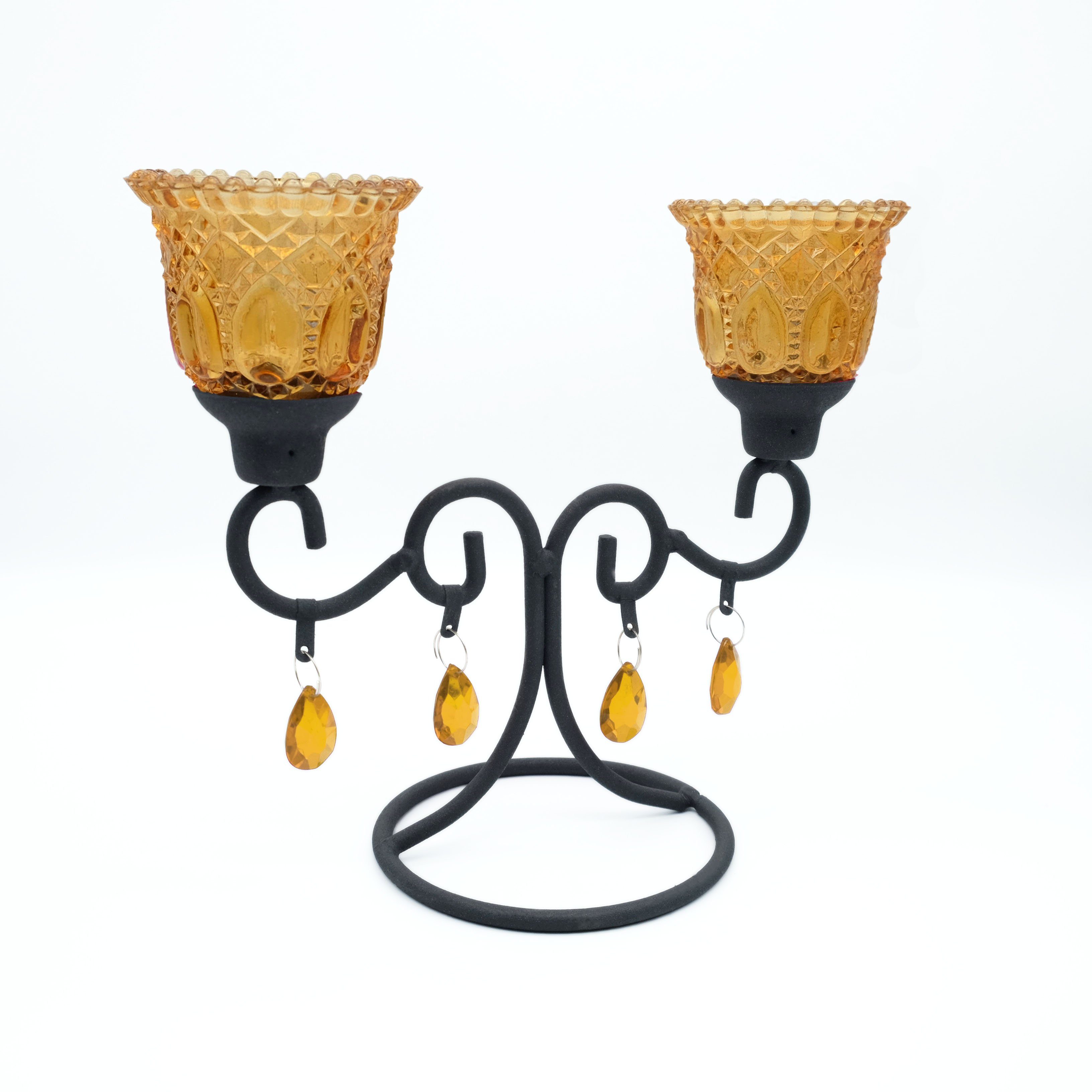 DeColibri Kerzenständer Kerzenständer, Kerzenhalter, Teelichthalter Glas, standfest gelb