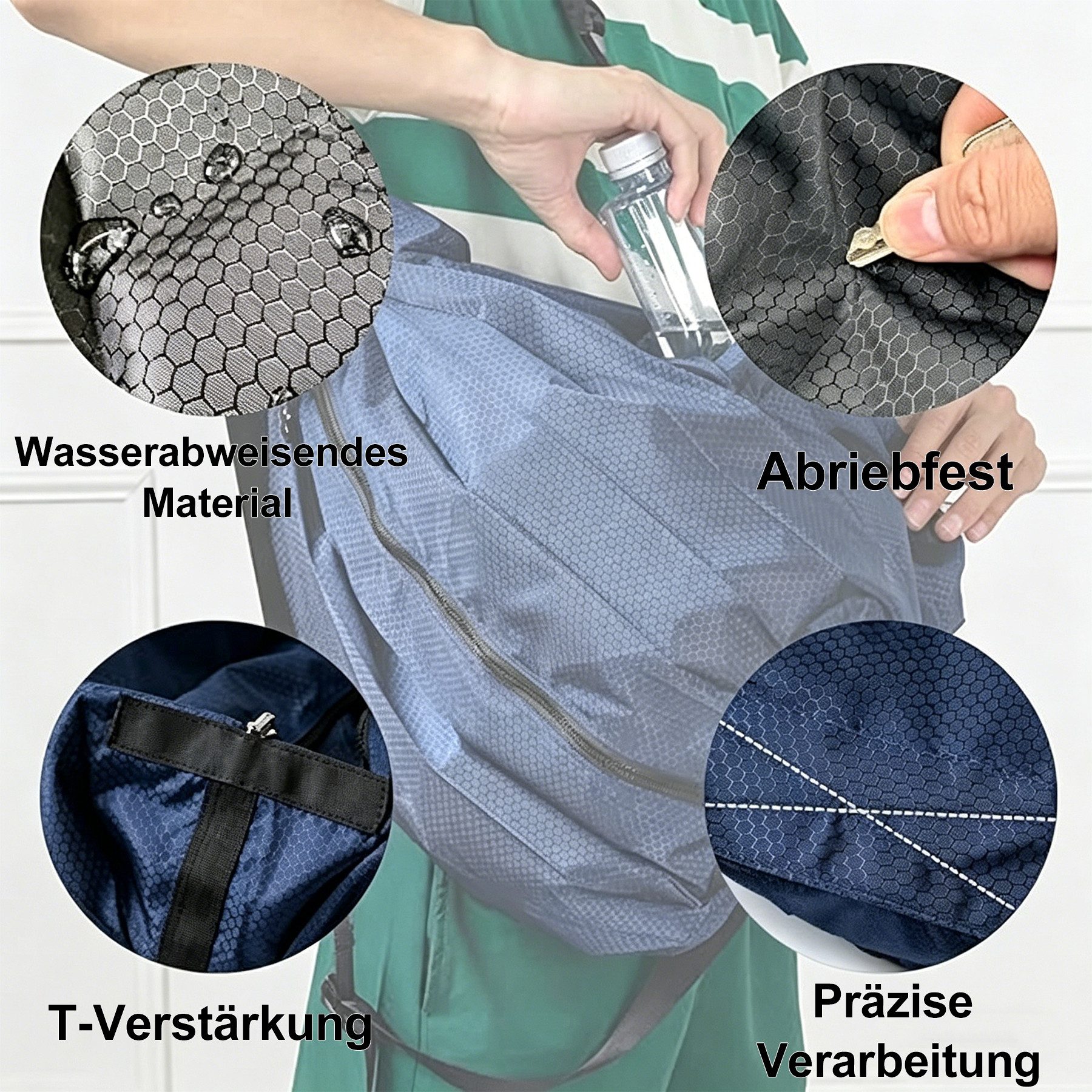Mutig Freizeittasche Faltbarer Rucksack für Herren und Damen Sportbeutel Faltrucksack (Wasserdichter Reise-Wanderrucksack Multifunktionaler Tagesrucksack, leicht, verstaubar, 20 l, wasserabweisend), Tagesrucksack für Outdoor-Sportausflüge, Wandern, Pendeln, Fitness