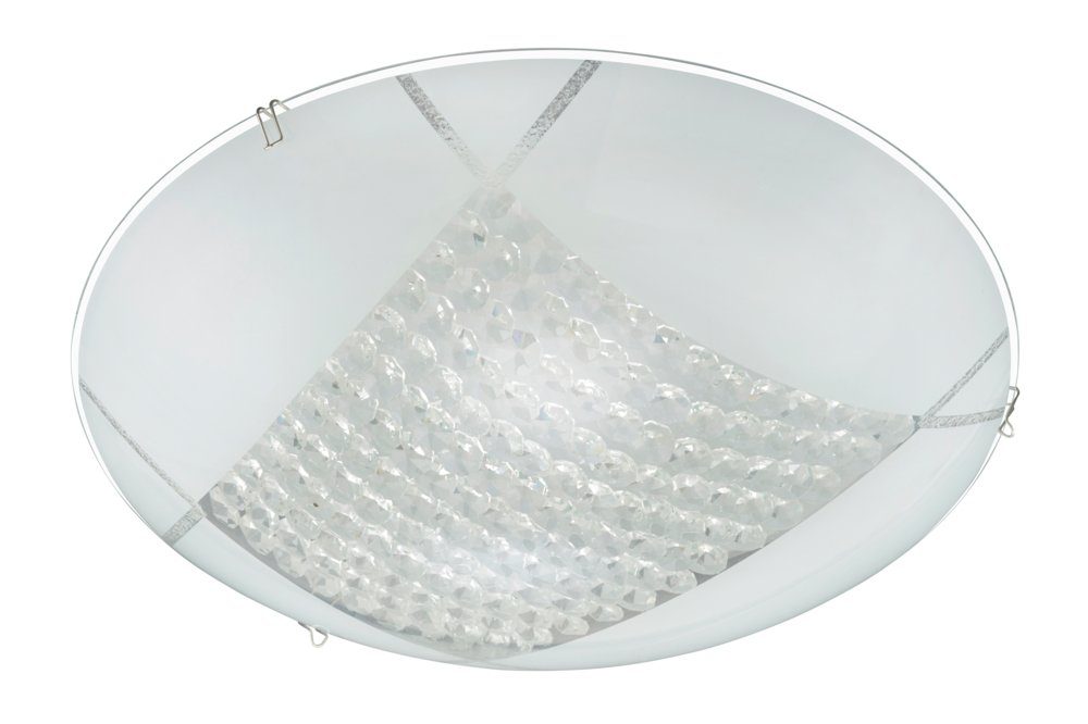 LED Leuchten Aufbauleuchte 30cm Deckenleuchte Weiß 1200lm Glas Rund Briloner Durchmesser Kristalloptik