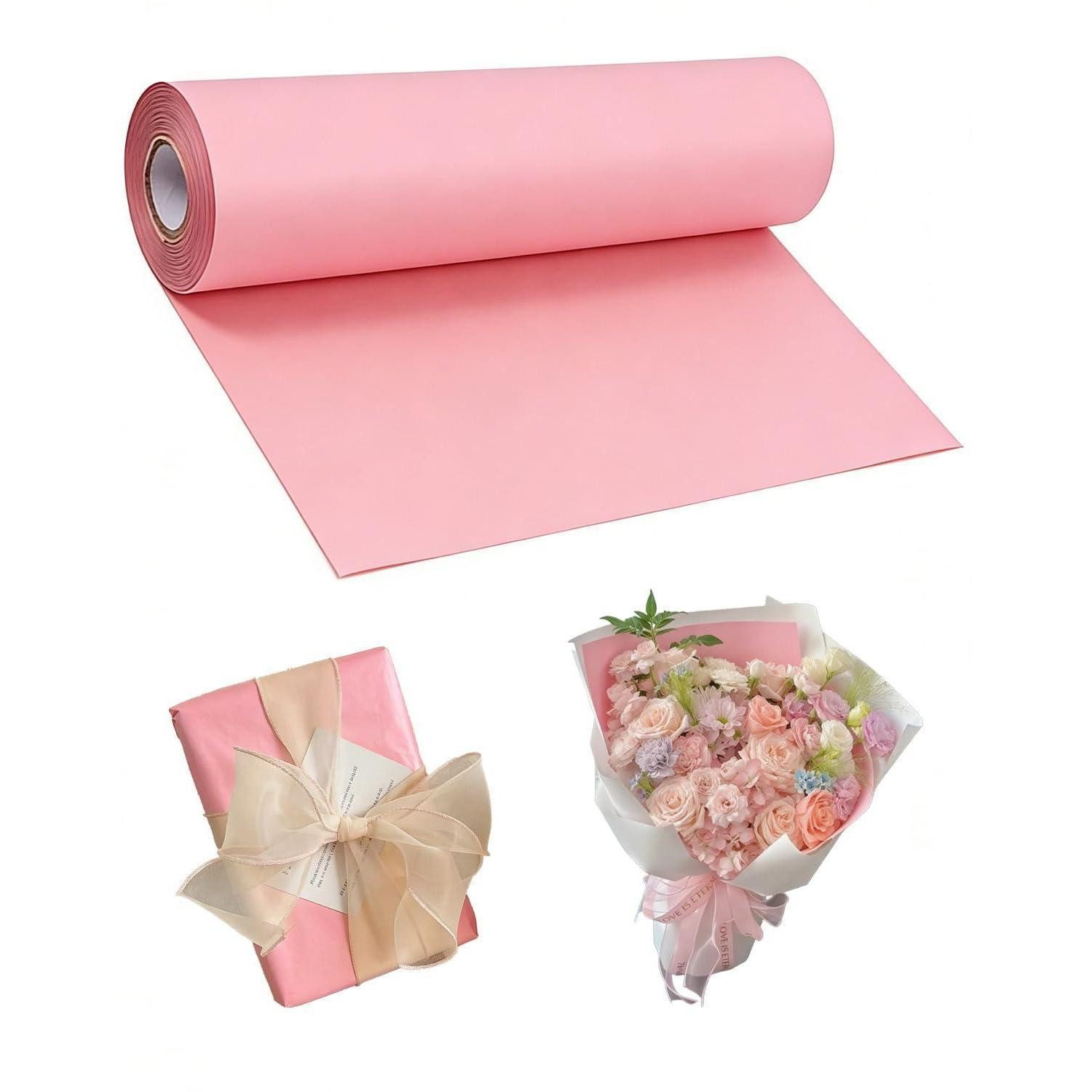 LuxusKollektion Geschenkpapier Geschenkpapier Kraftpapier 30x500cm Rosa