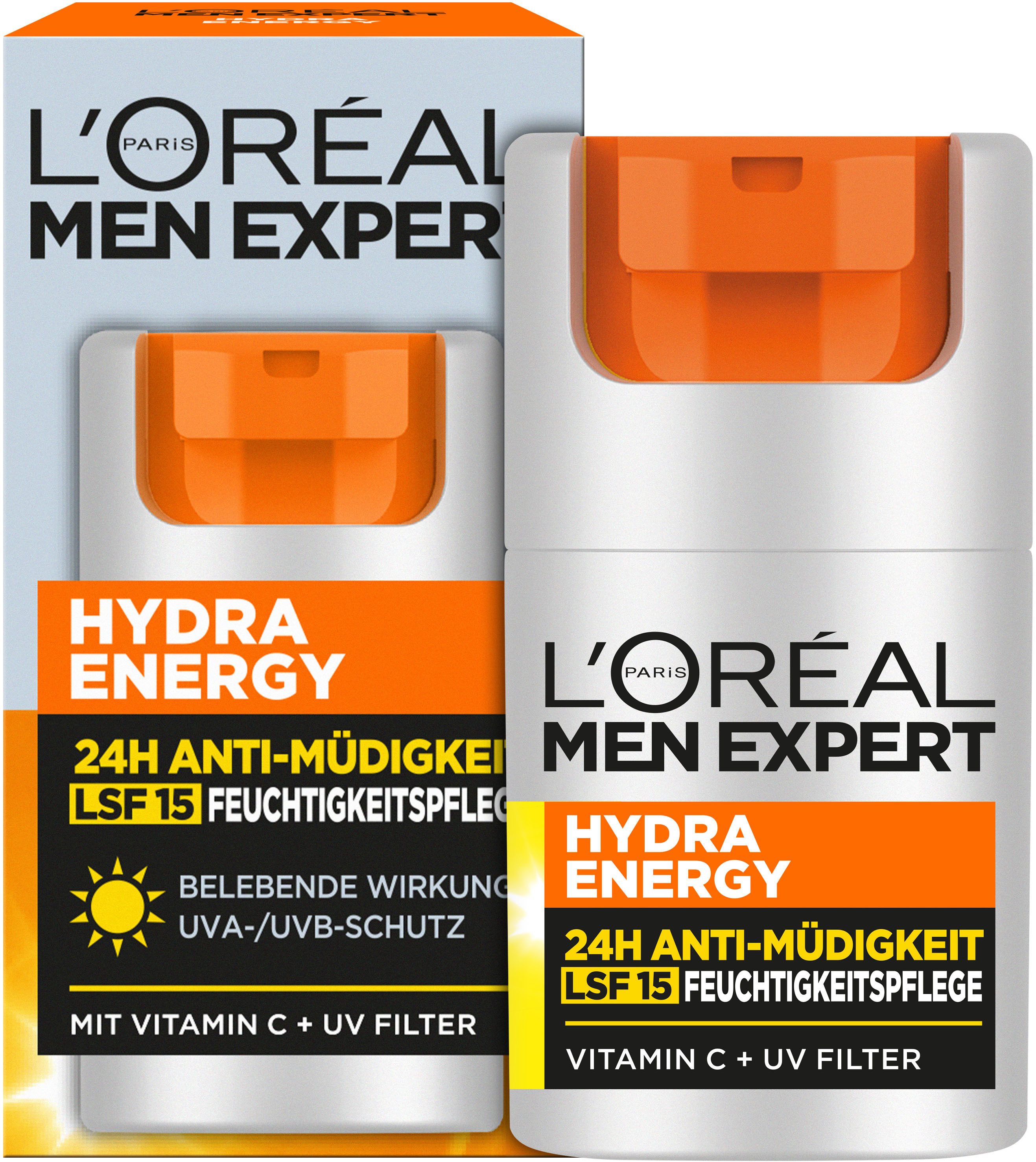 L'ORÉAL PARIS MEN EXPERT Gesichtsgel L'Oréal Men Expert Hydra Energy 24H Pflege LSF15, mit Lichtschutzfaktor