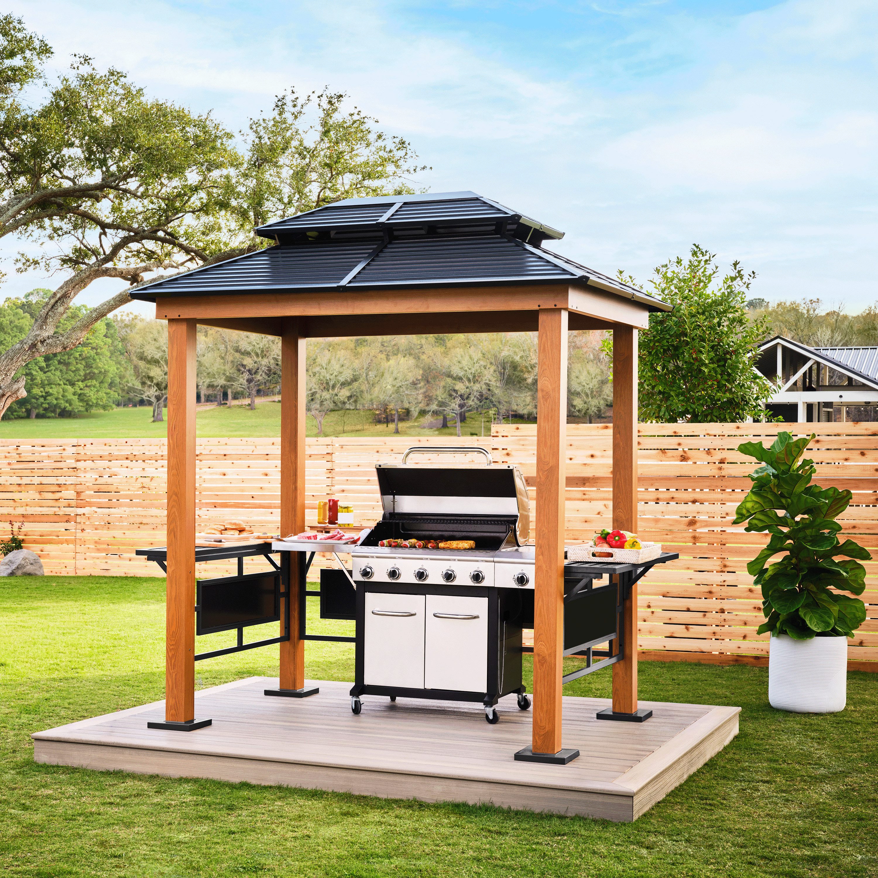 Sojag Grillpavillon »Maui« Holzoptik, 158x249x278 cm