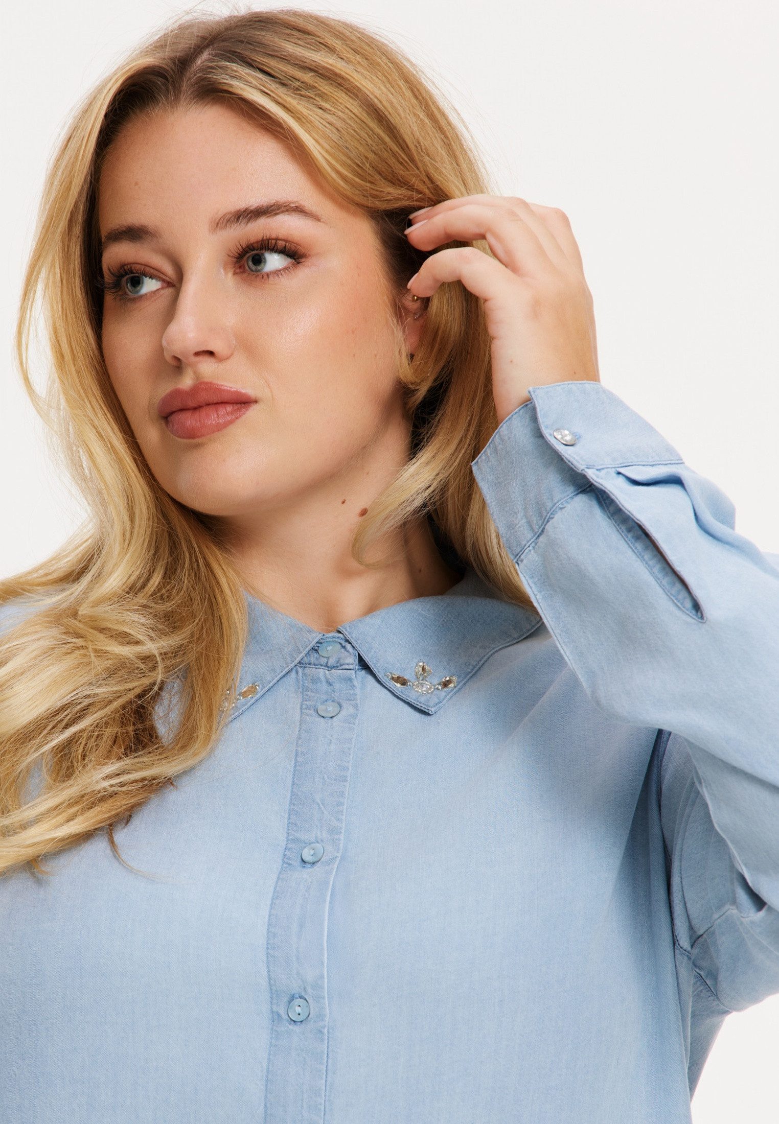 Blusentop Damen Bluse Flare Fit