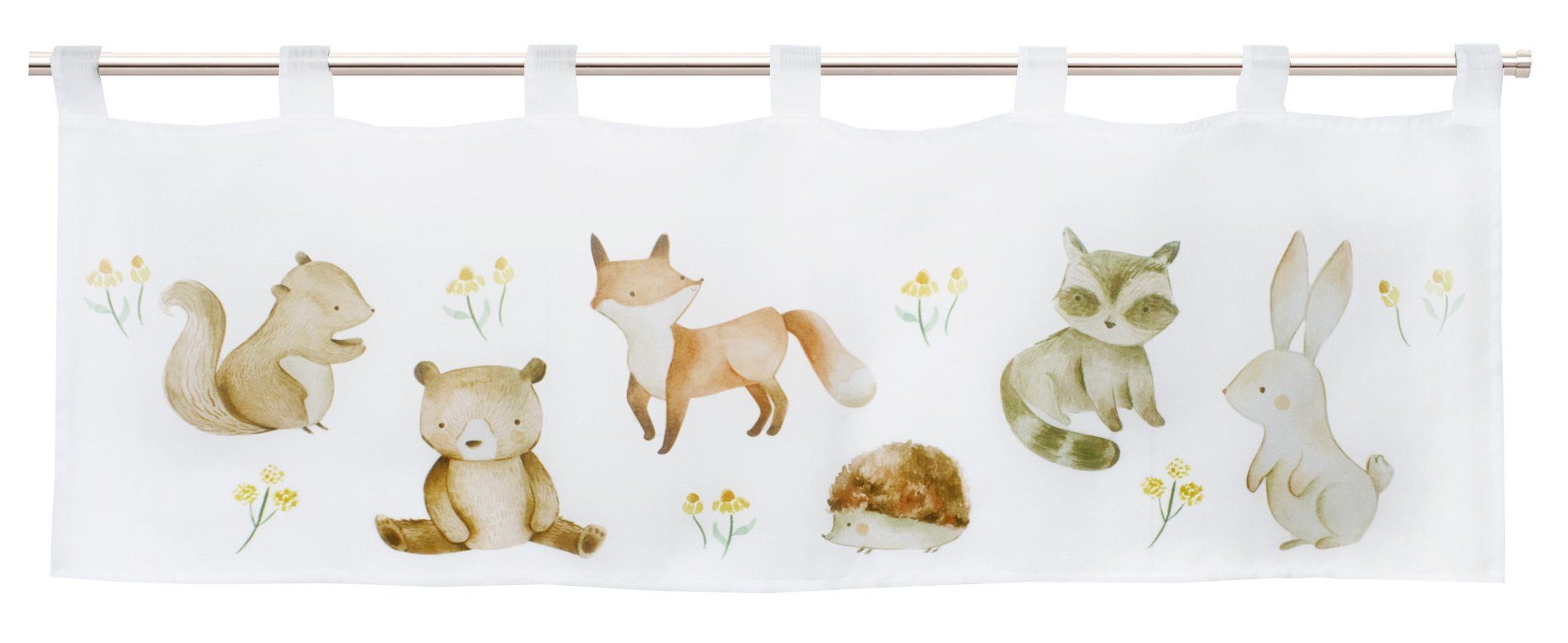 Delindo Lifestyle Scheibengardine Bistrogardine mit schlaufen, Waldtiere, 4 günstig online kaufen