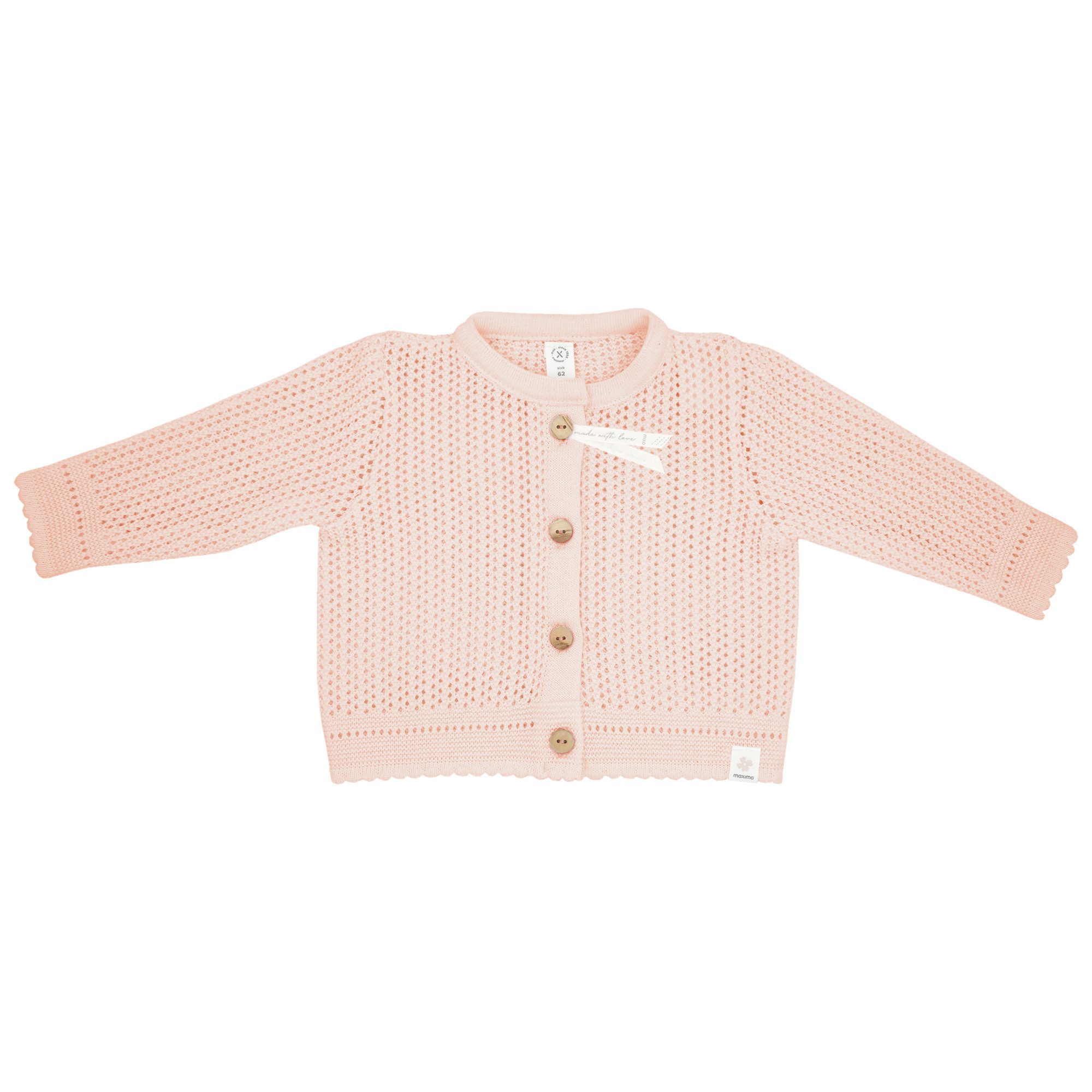 Fleecejacke GOTS BABY-Strickjacke,Struktur Knöpfe