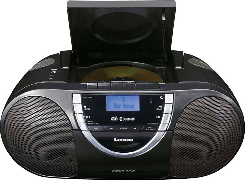 Lenco SCD-6900BK - Tragbarer Radio-CD-Player mit DAB+, BT und Kassette CD- Radiorecorder (Digitalradio (DAB), Über die Bluetooth-Verbindung einfach  von Ihrem Smartphone oder Tablet streamen