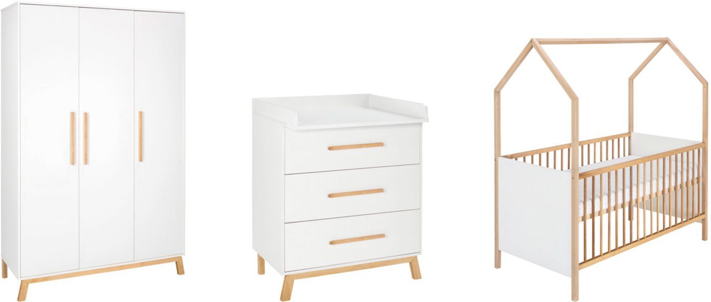 und Hausbett, in Babyzimmer-Komplettset Germany; Hausbett, Schardt Schrank Wickelkommode), 3-St., Sienna, Wickelkommode (Set, Schrank, mit Made