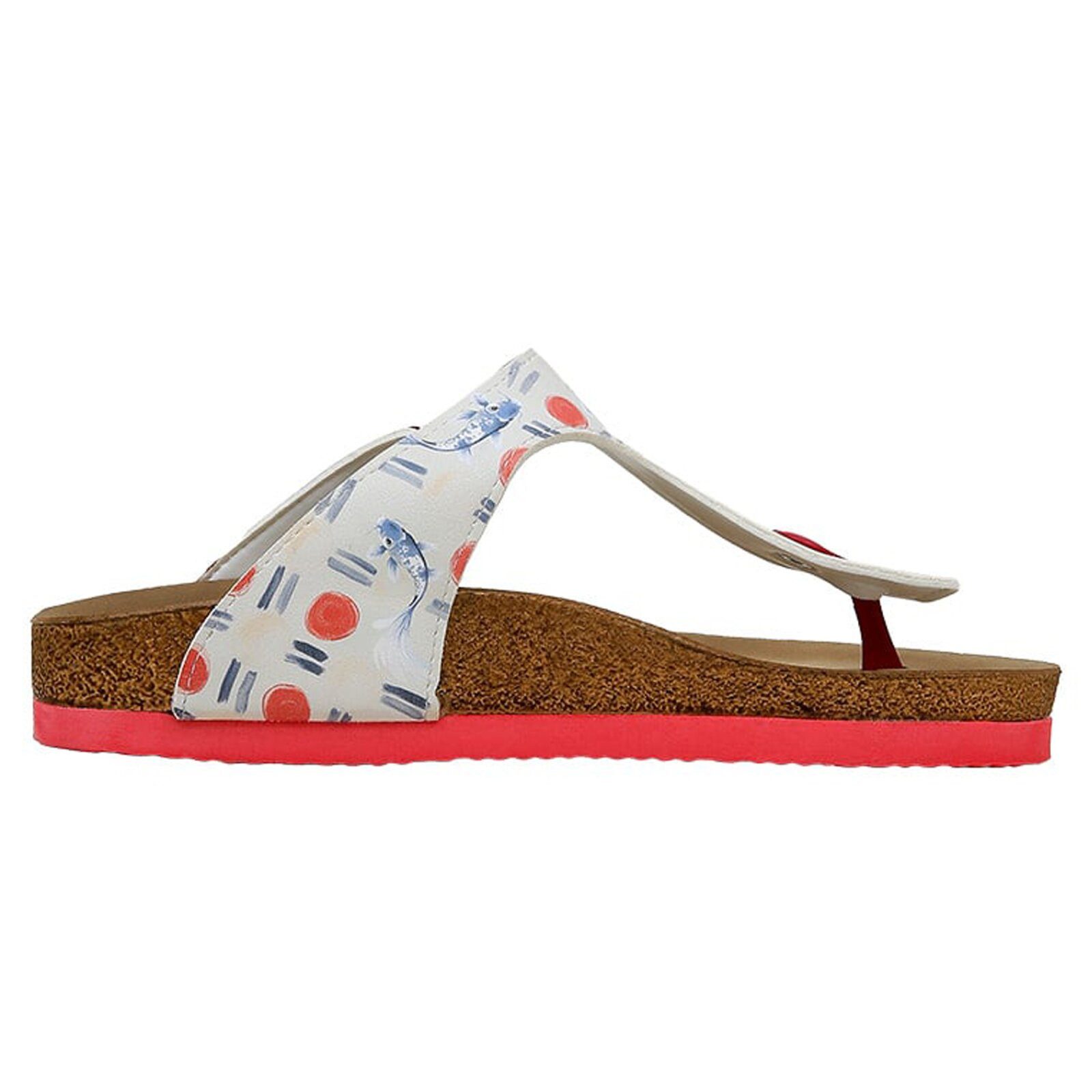 DOGO Lila Zehentrenner Red Fish Blue Fish Damen Sandalen Zehentrenner Handgefertigt