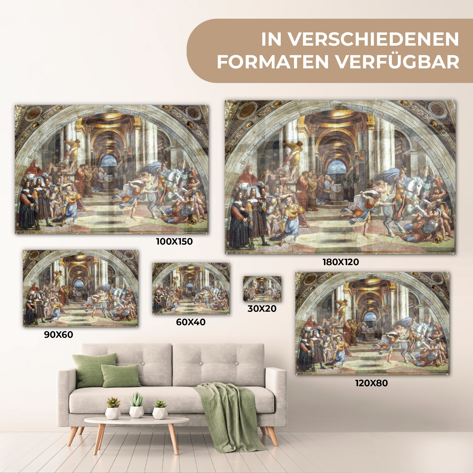 MuchoWow Acrylglasbild Raffaello, St), - Acrylglasbilder von Wohnzimmer Schule Die & Athen Schlafzimmer (1 Raphael