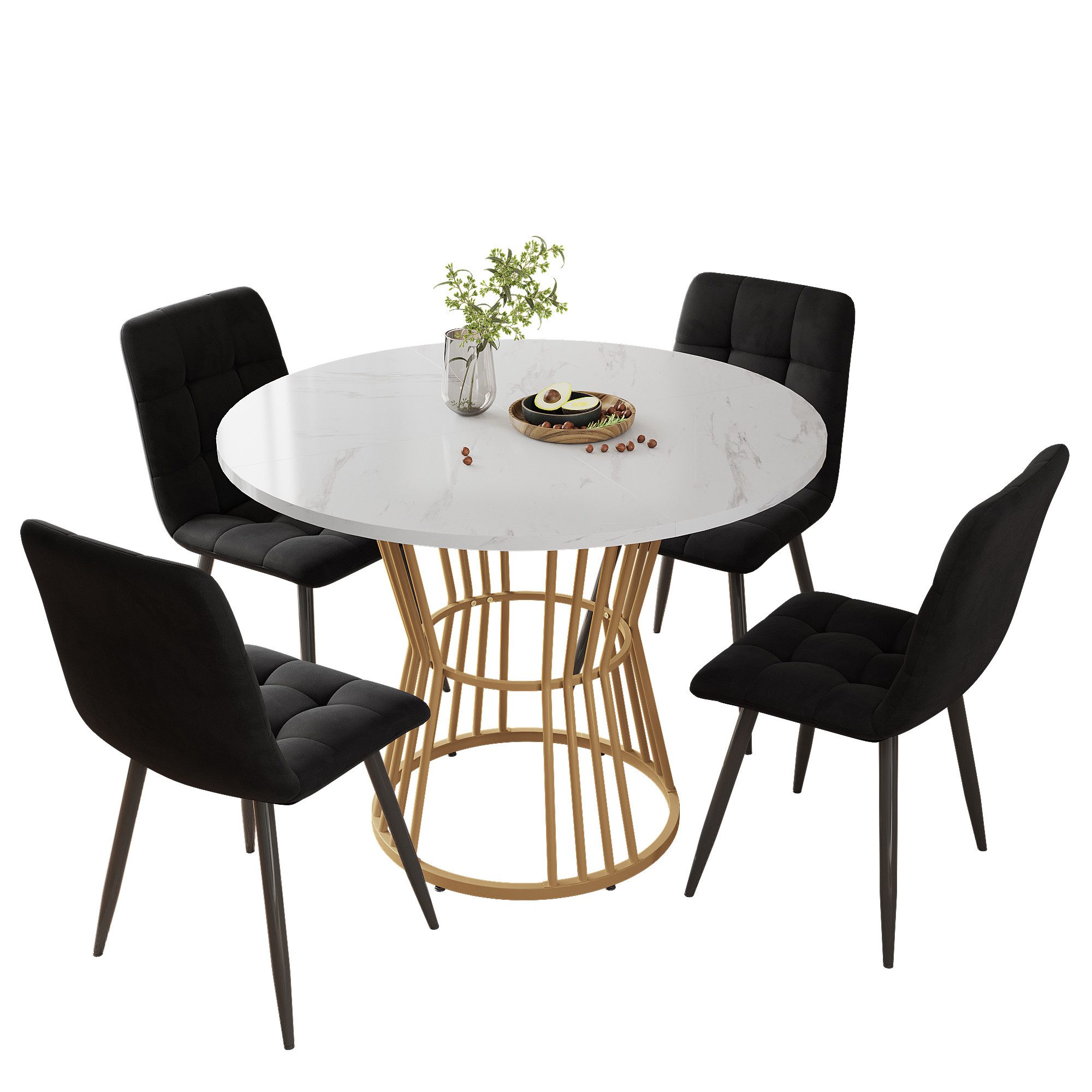 i@home Essgruppe Küchentisch-Set, (5-teilig), Esstisch-Set mit 4 Stühlen, ( günstig online kaufen