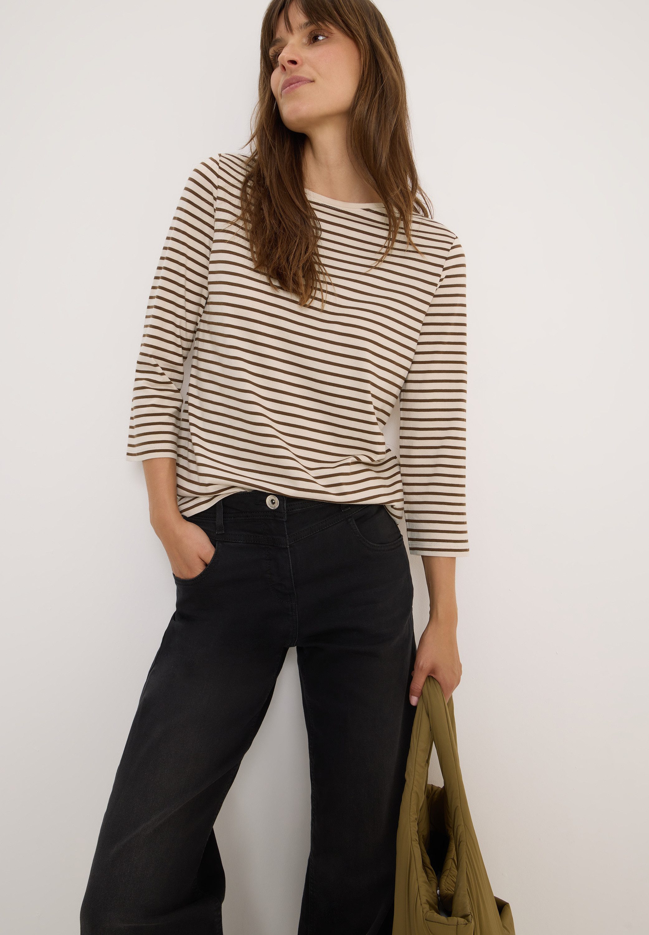 CECIL 3/4-Arm-Shirt mit Streifen Muster