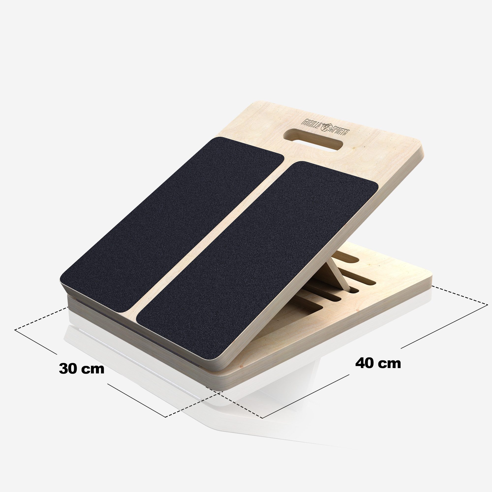 GORILLA SPORTS Balanceboard Gorilla Sports Wadendehner Schrägbrett Holz verstellbar 5 Stufen