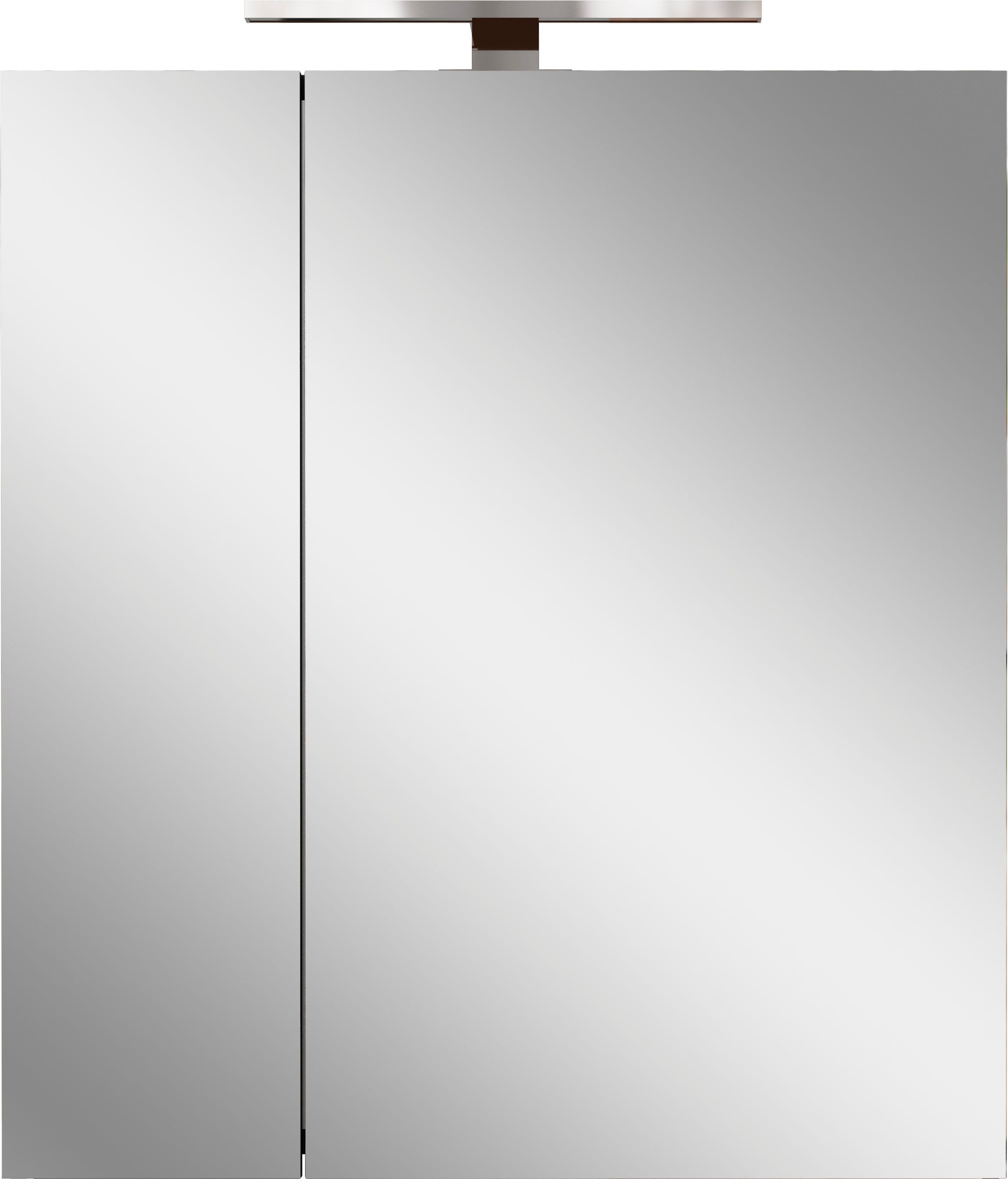 GERMANIA Spiegelschrank Spiegelschrank (1-St) 2-türiger Spiegelschrank mit LED-Beleuchtung und Steckdose