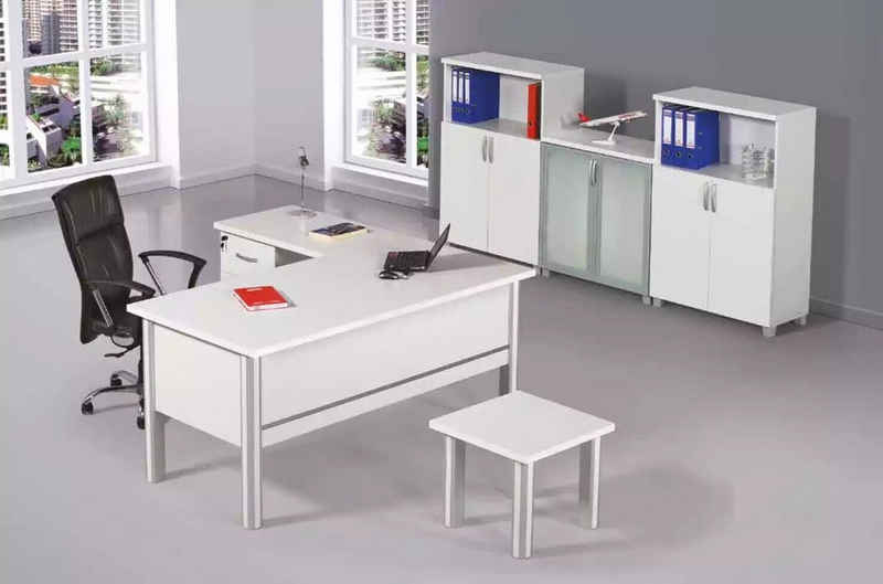 JVmoebel Eckschreibtisch Helle Kanzlei Möbel Büro Einrichtung Tisch Couchtisch Aktenschrank, Made In Europe
