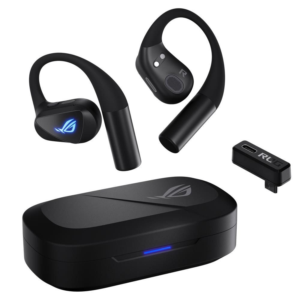 Asus ROG Cetra Open Wireless Gaming Earbuds Wireless-Headset (Bluetooth, 2.4 GHz, Schwarz)