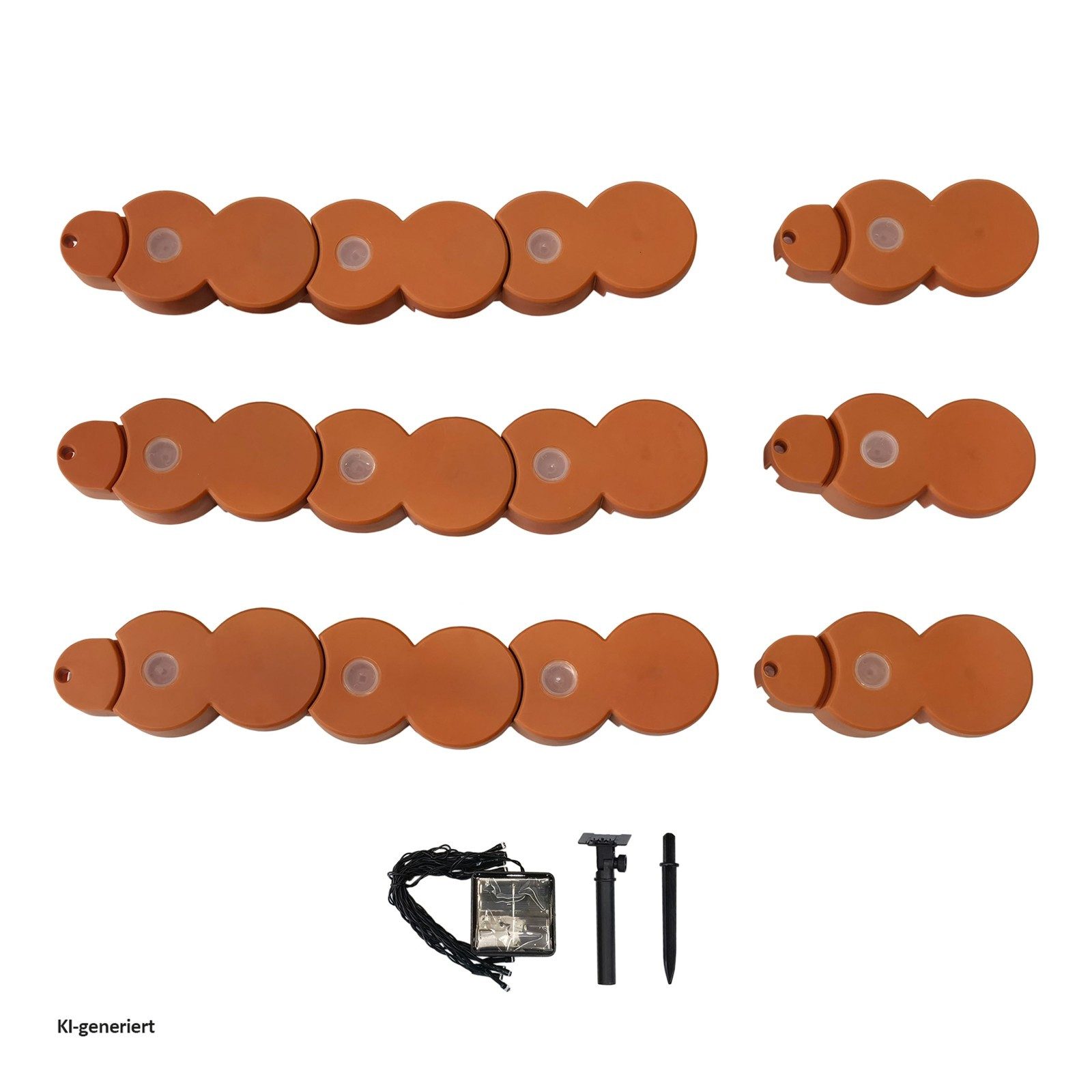 HTI-Living Beetumrandung Beetumrandung Nessa Solar, LxH: 22x4.5 cm, Set, Beetumrandung mit 12 Modulen inkl. Solarbeleuchtung, Beetbegrenzung Beeteinfassung Rasenkante