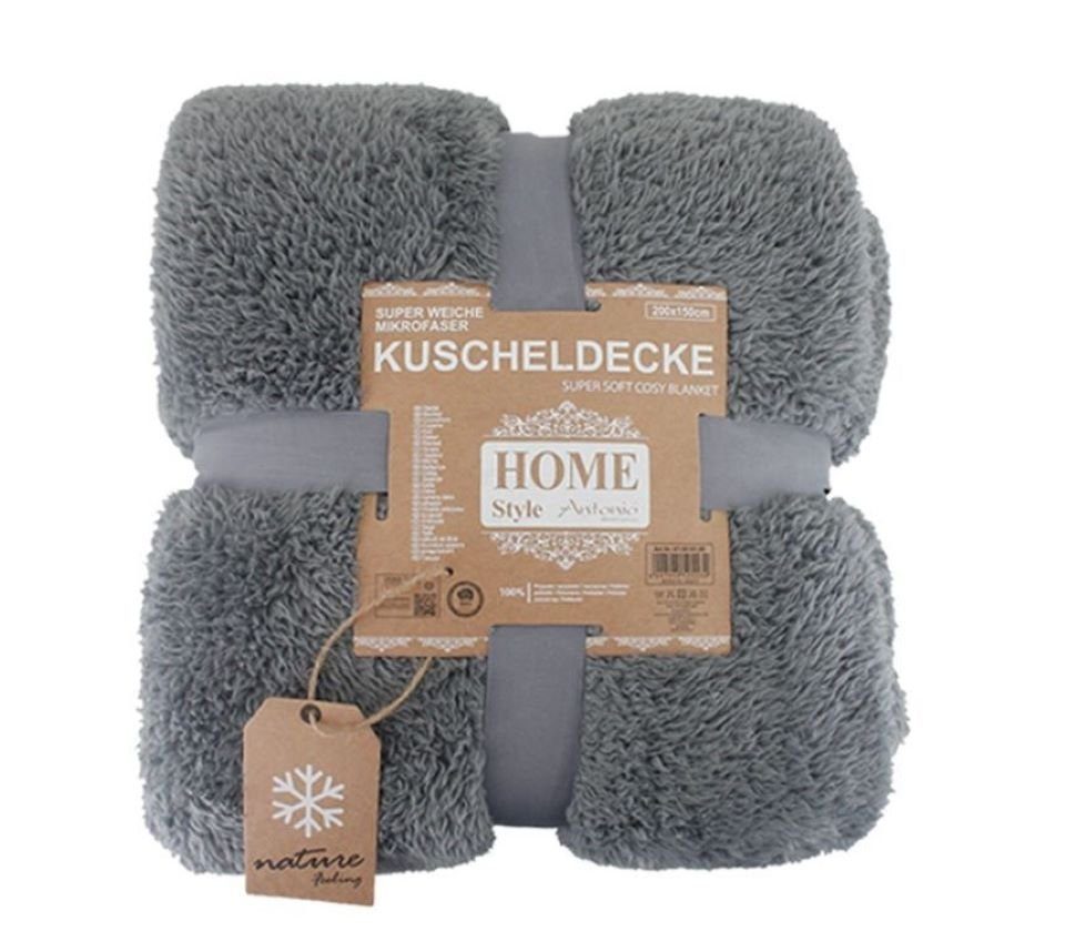 Wohndecke Teddy Kuscheldecke in Kunstfell-Optik, flauschige Mikrofaser Decke, VewoTex, 150 x 200 cm große, warme, weiche Kuscheldecke