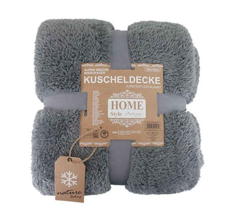 Wohndecke Teddy Kuscheldecke in Kunstfell-Optik, flauschige Mikrofaser Decke, Home,Relax&Style, 150 x 200 cm große, warme, weiche Kuscheldecke
