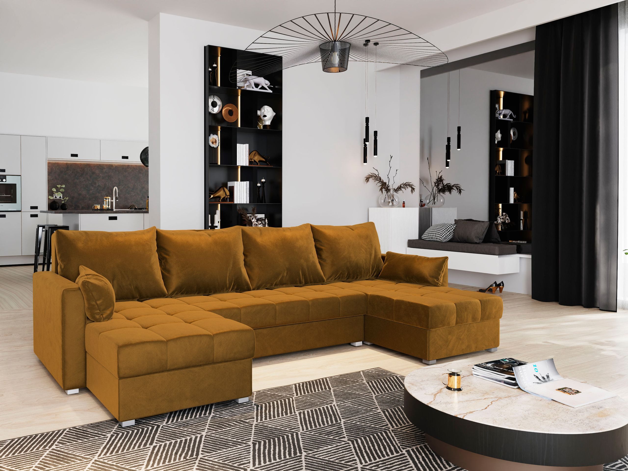 Masseno Ecksofa NAKO mit Schlaffunktion U-Form, günstig online kaufen
