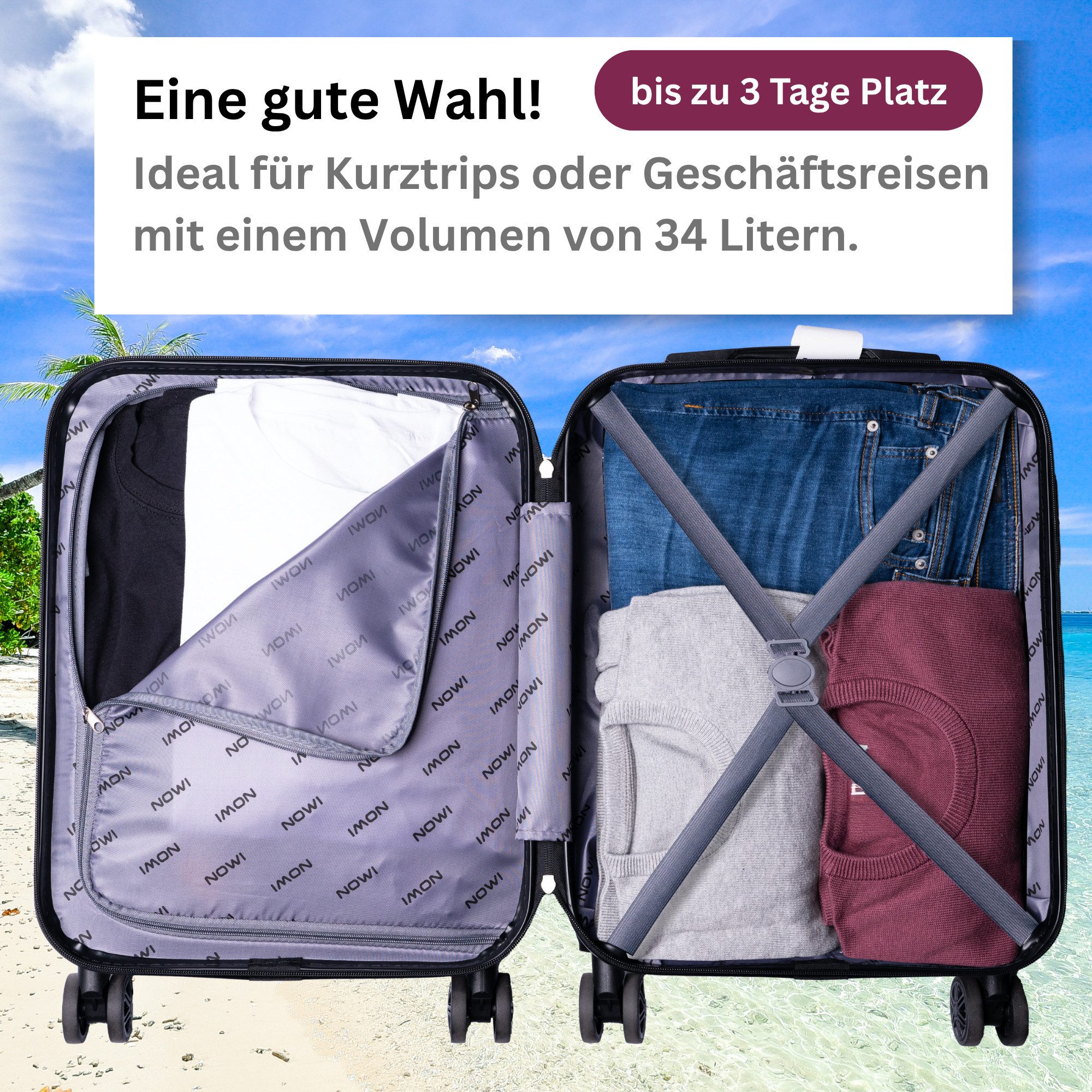 NOWI Hartschalen-Trolley Koffer M–XL & Set – Hartschalenkoffer leicht mit R günstig online kaufen