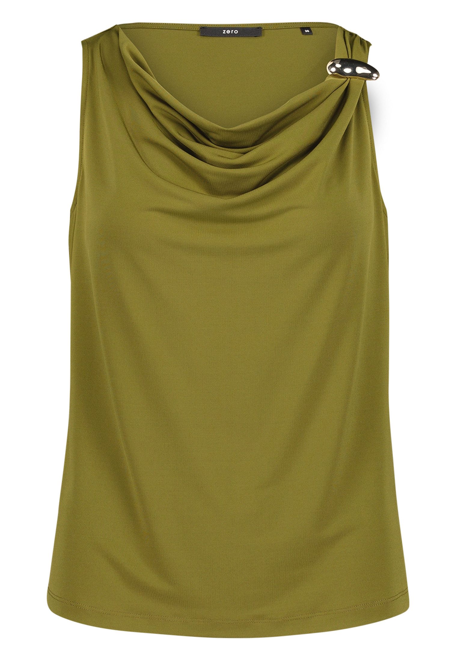 Zero T-Shirt Damen mit Wasserfallausschnitt (1-tlg) Material