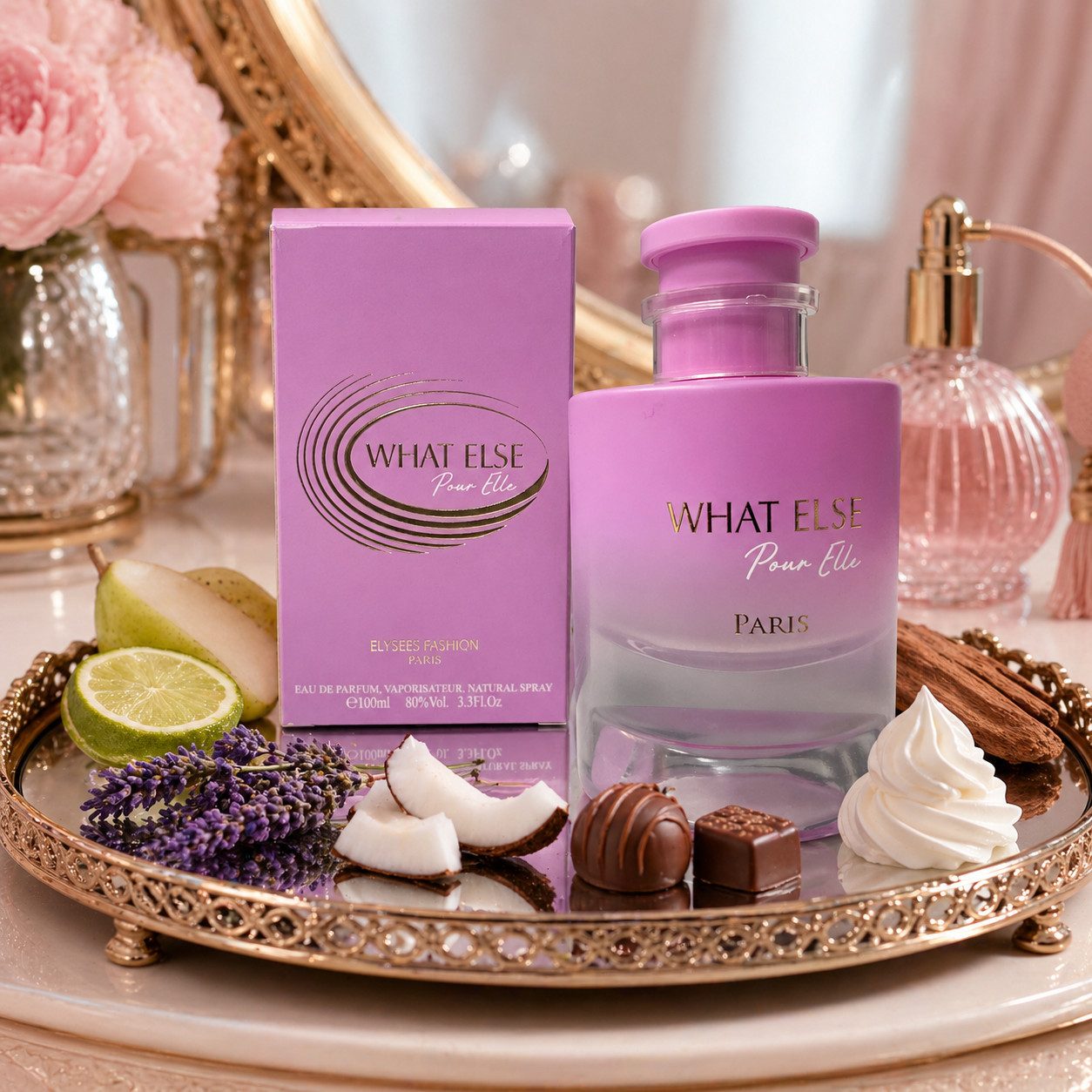 Elysees Fashion Paris Eau de Parfum What Else Pour Elle Damenduft Blumig Fruchtig aus Paris 100 ml, Hergestellt ParisLuxuriöser Damenduft, langanhaltend, edle Verpackung