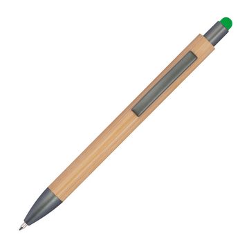 Livepac Office Kugelschreiber 10 Touchpen Holzkugelschreiber aus Bambus / Stylusfarbe: grün