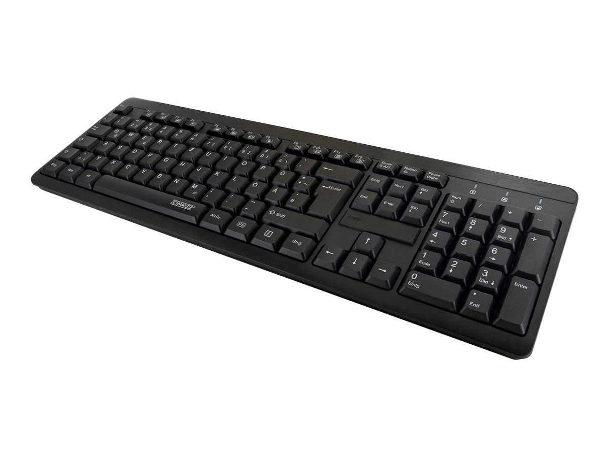 SCHWAIGER Tastatur kabellos USB 2.0A schwarz Wireless-Tastatur
