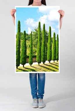 Sinus Art Poster Landschaftsfotografie 60x90cm Poster Weinberge und Zypressen in der Toskana