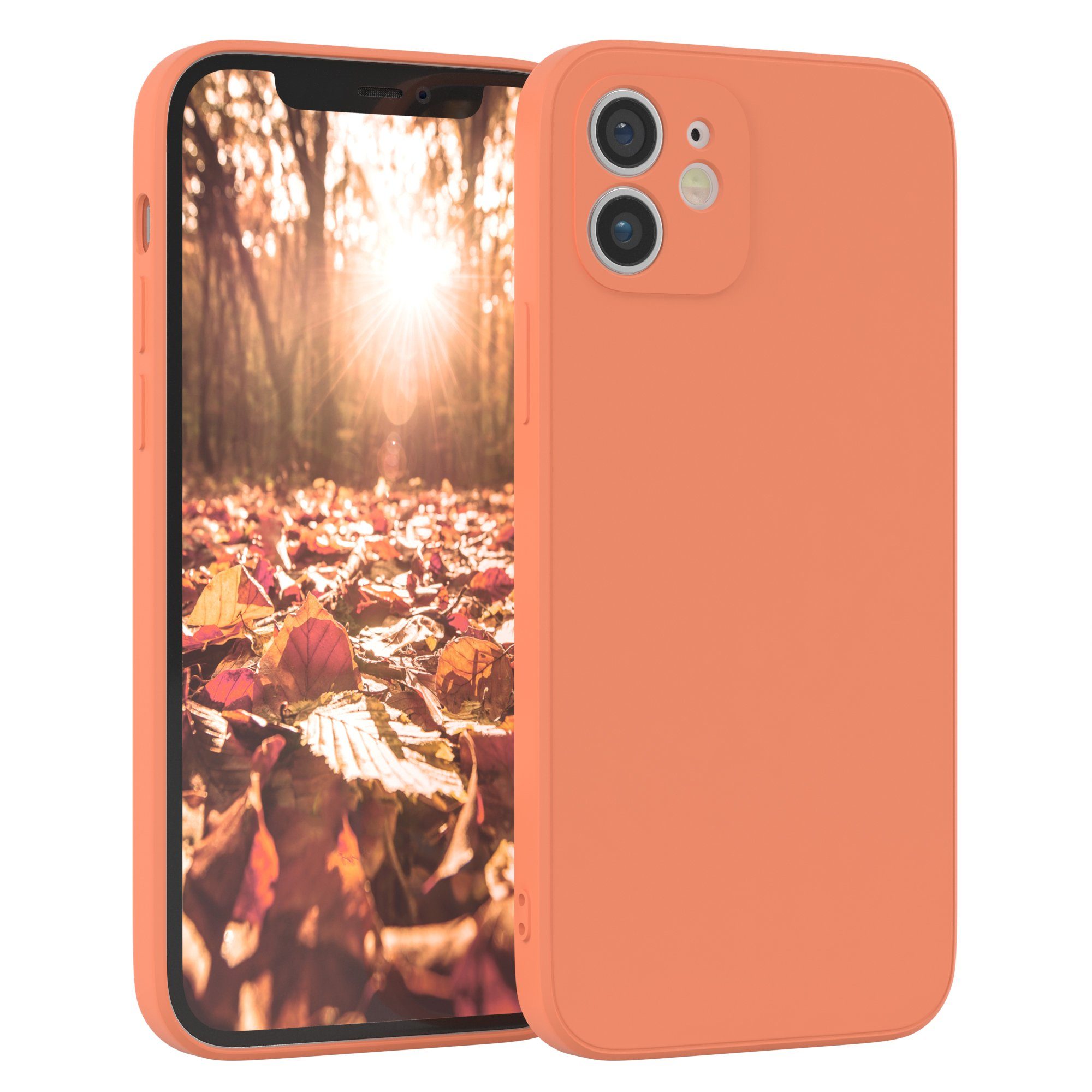 EAZY CASE Handyhülle TPU Hülle für Apple iPhone 12 6,1 Zoll, Schutzhülle mit Kameraschutz telefonhülle elastisch bumper tpu Orange