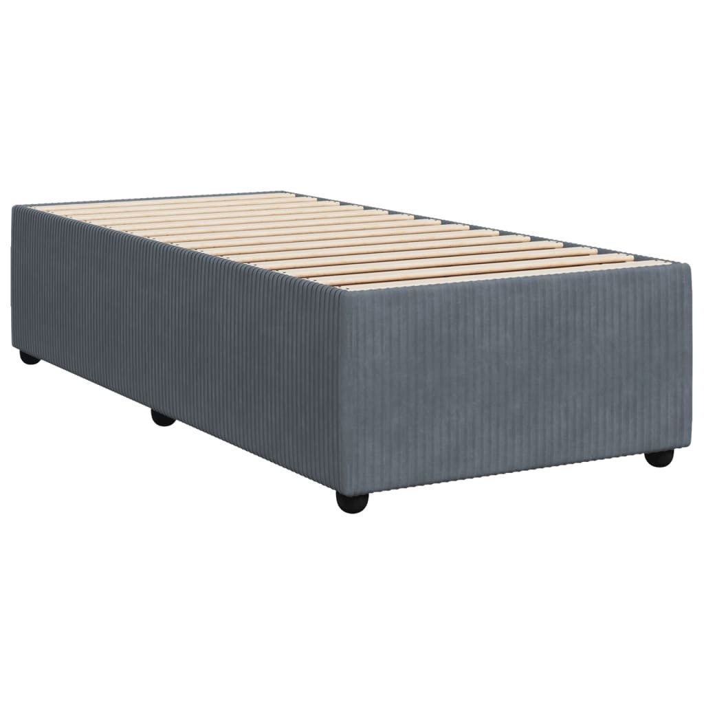 vidaXL Bett Bettgestell ohne Matratze Dunkelgrau 90x200 cm Samt