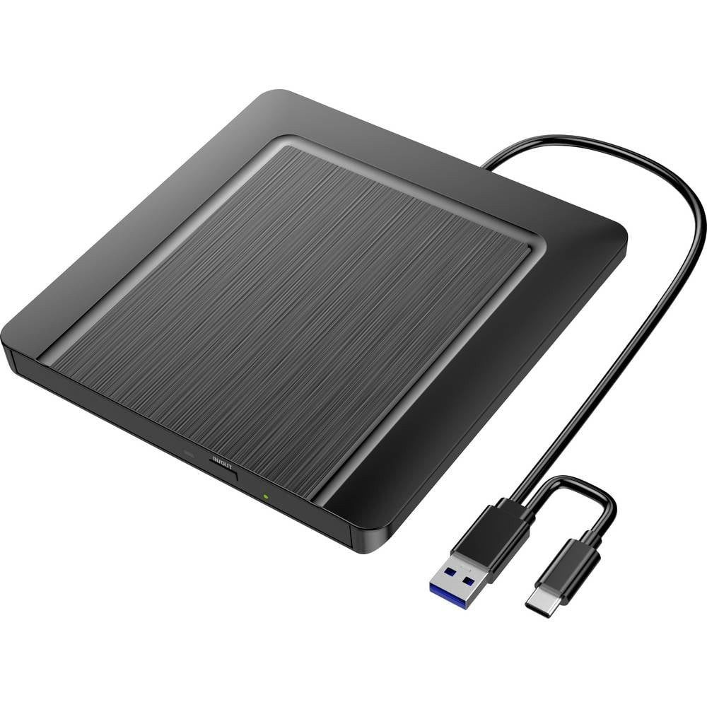 XLYNE DVD-Brenner Extern USB-A, USB-C®, USB-A (USB 2.0) Schwarz 570502 Diskettenlaufwerk