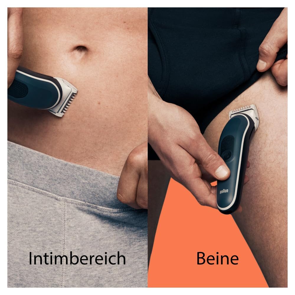 Braun Elektrokörperrasierer Body Groomer 5 BG5370, Präzisions-Körperrasierer Trimmer, Abwaschbar, Aufsätze: 2, Wet & Dry, Langhaarschneider, 20 Längeneinstellungen