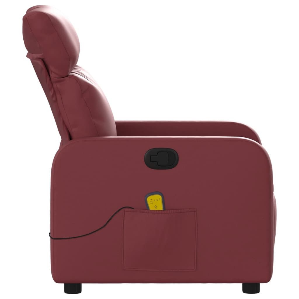 vidaXL Sessel Massagesessel Weinrot Kunstleder (1-St)