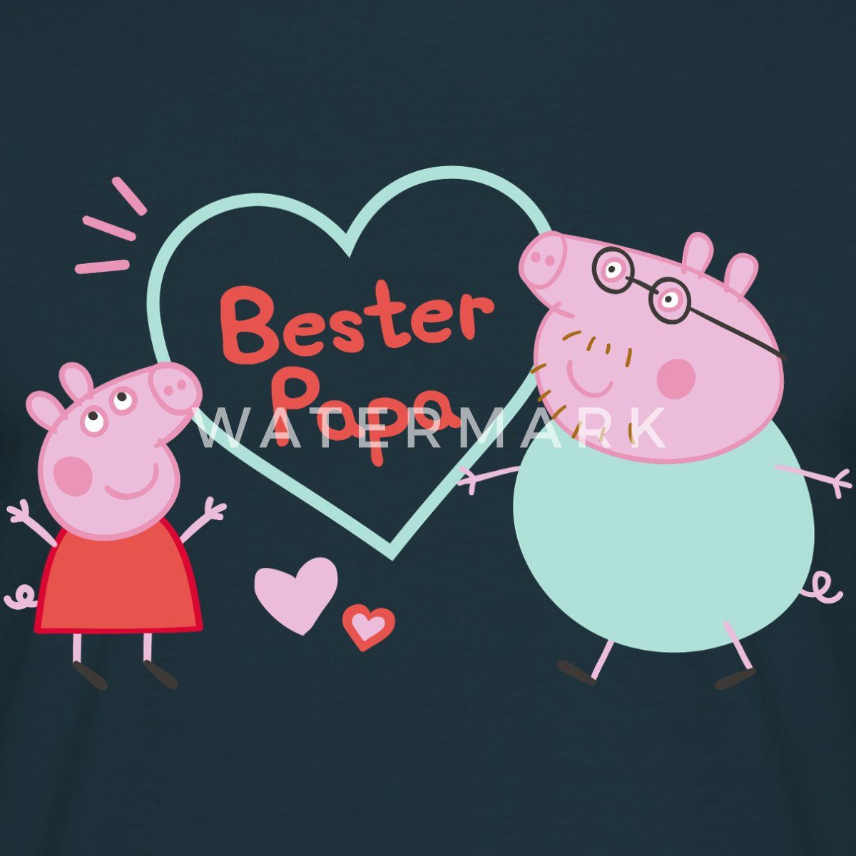 Spreadshirt T-Shirt Peppa Pig Design Bester Papa Mit Peppa & Papa Wutz Männ günstig online kaufen
