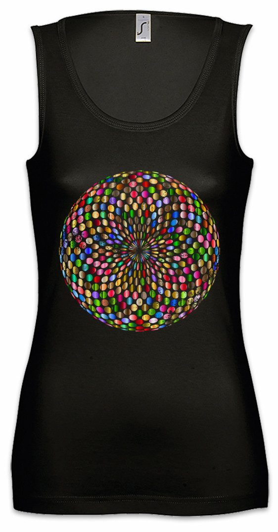 Urban Backwoods Tanktop Psychedelic Disco Light Ärmelloses Damen T-Shirt Retro Oldies Music Techno Indie Electro Diskokugel