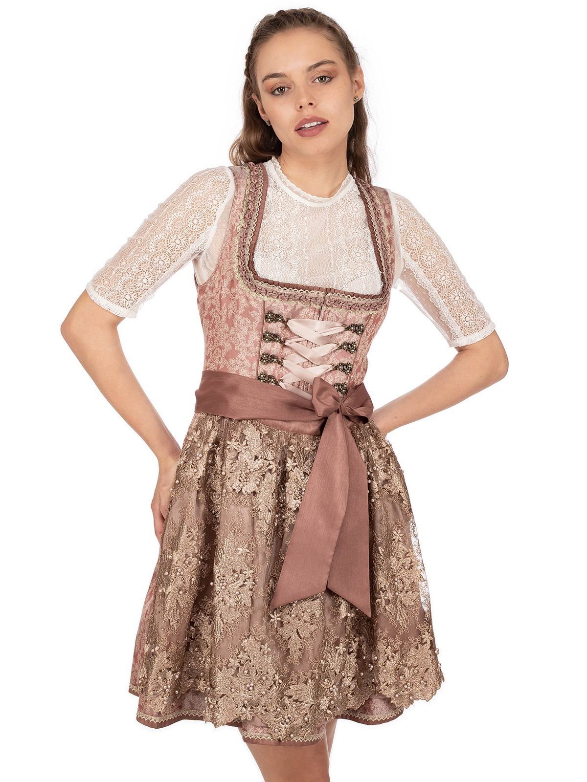 IRMI Trachtenkleid 2tlg. KRÜGER BUAM MADL Dirndl & Mini rose 50cm