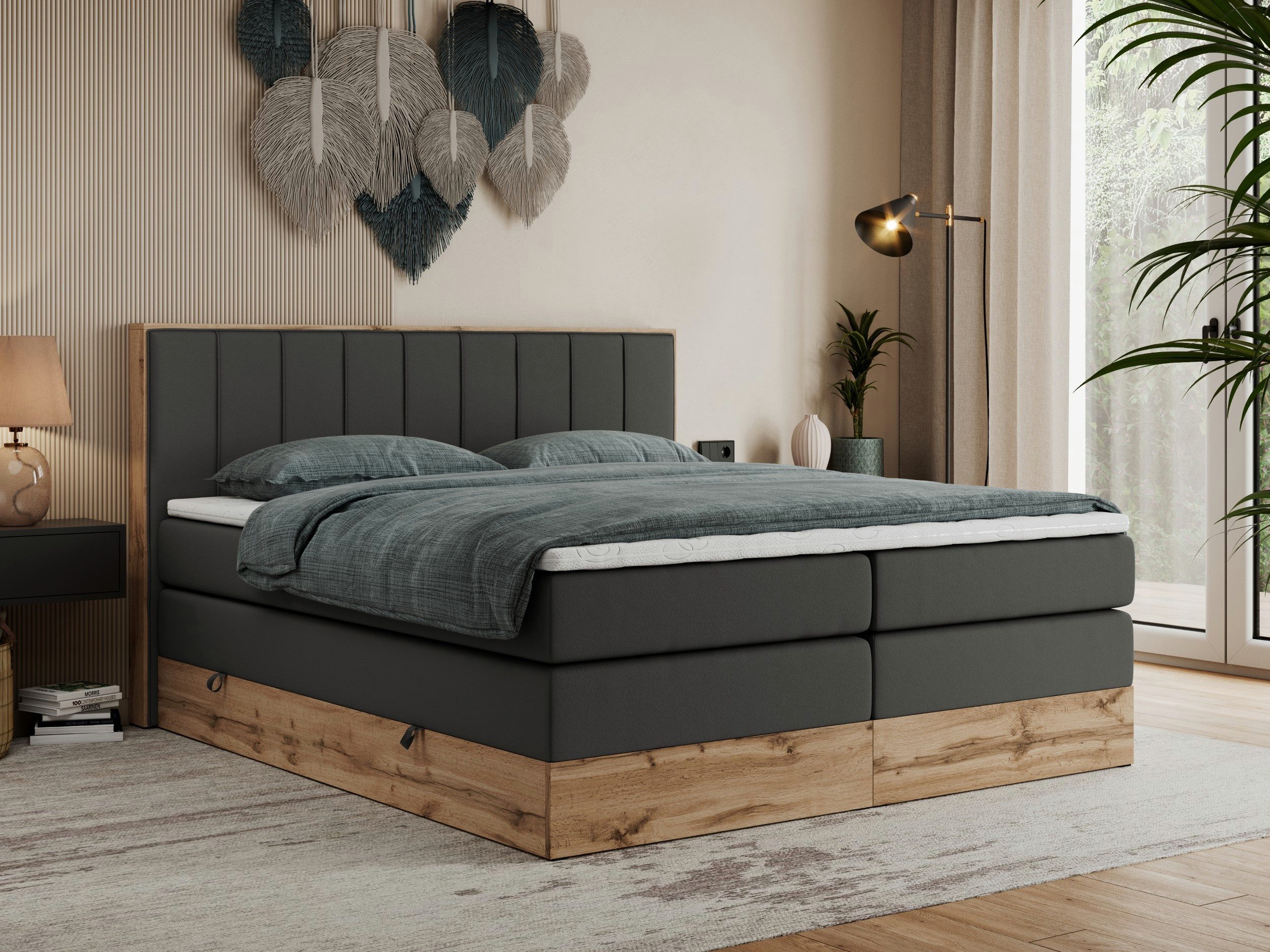 MKS MÖBEL Boxspringbett BELLISSIMO KING (Topper günstig online kaufen