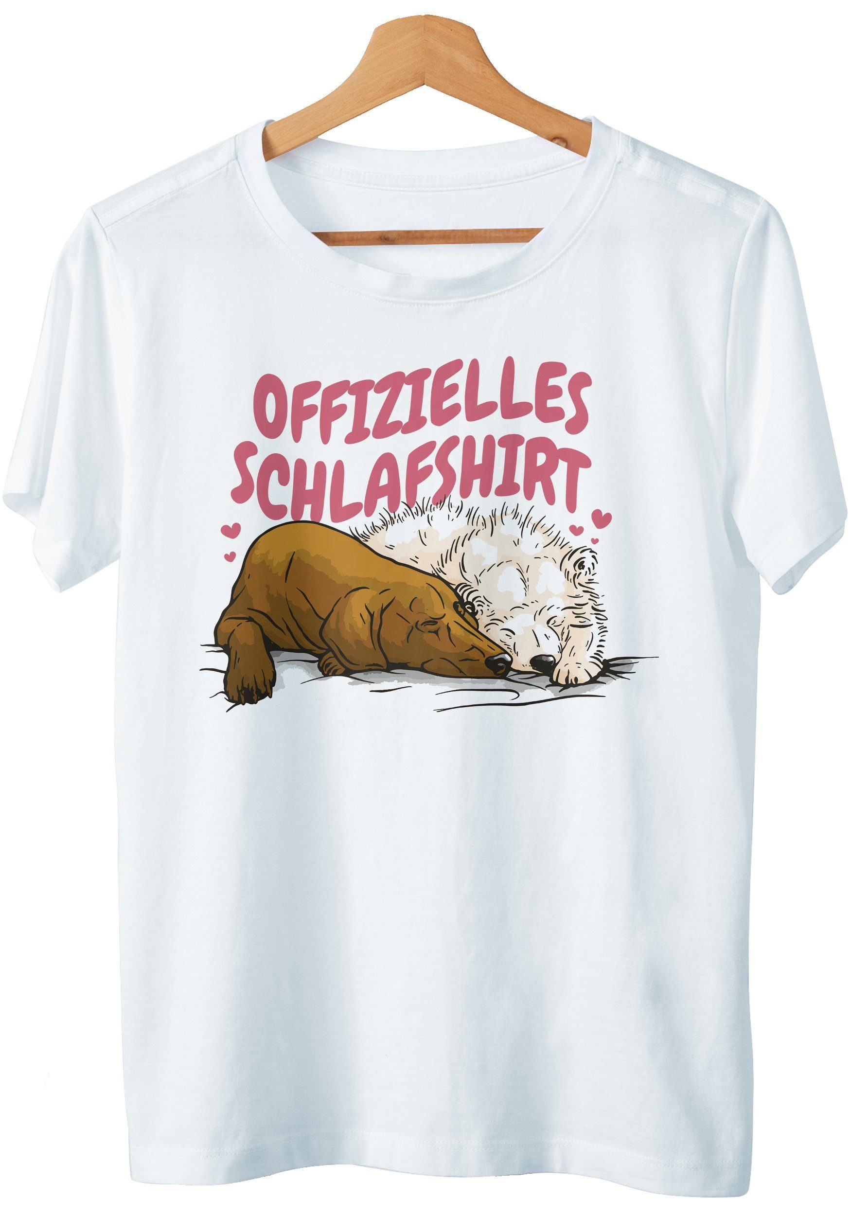 Offizielles T-Shirt Art Sprüche Nachthemd Shirt Hunde Detail mit Motiv Hund Schlafshirt & T-Shirt