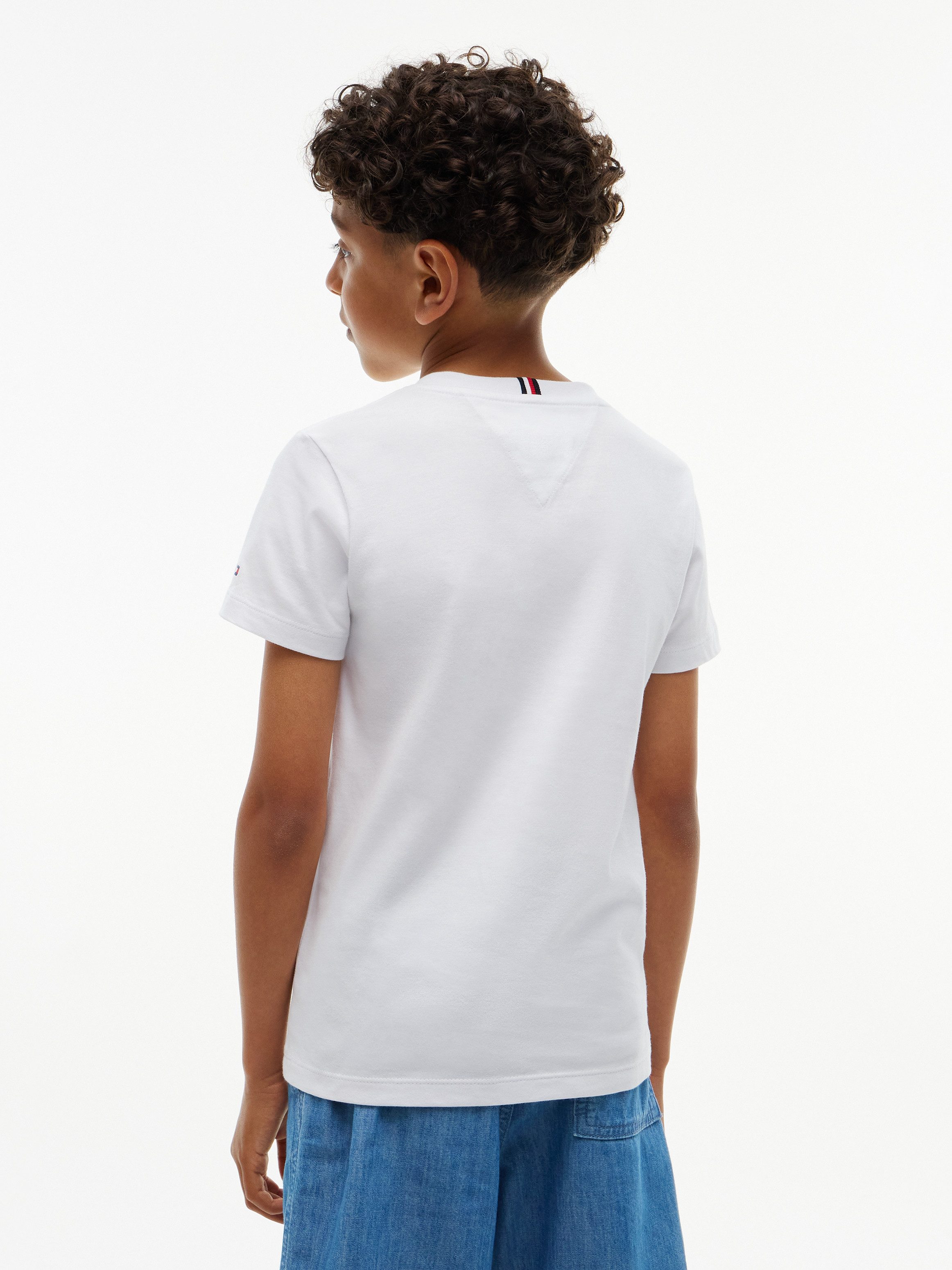 Tommy Hilfiger T-Shirt Rundhalsausschnitt, Regula Fit, reine Baumwolle, Kinder bis 16 Jahre