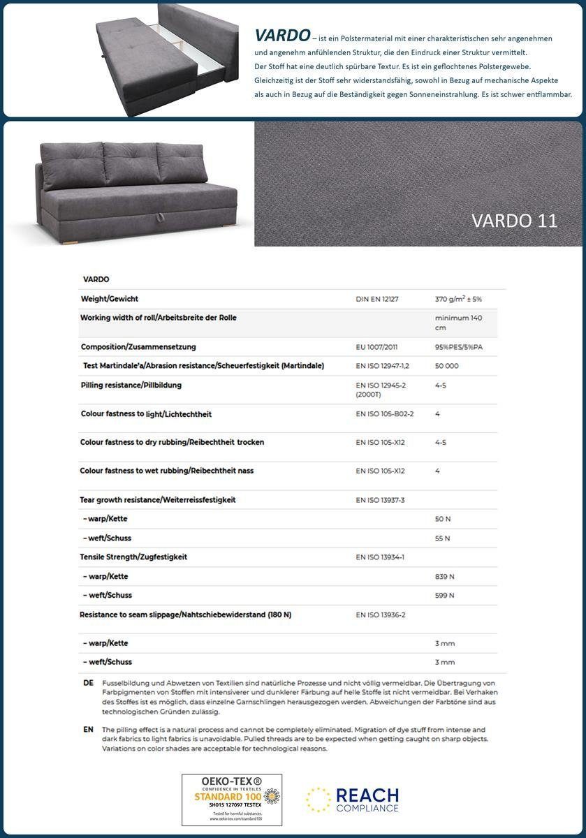 Beautysofa Ecksofa mit Bettkasten und verstellbaren Kopfstützen Roma, 250 cm breite L-Form Polsterecke, mit Schlaffunkton – Bild 3 von 5