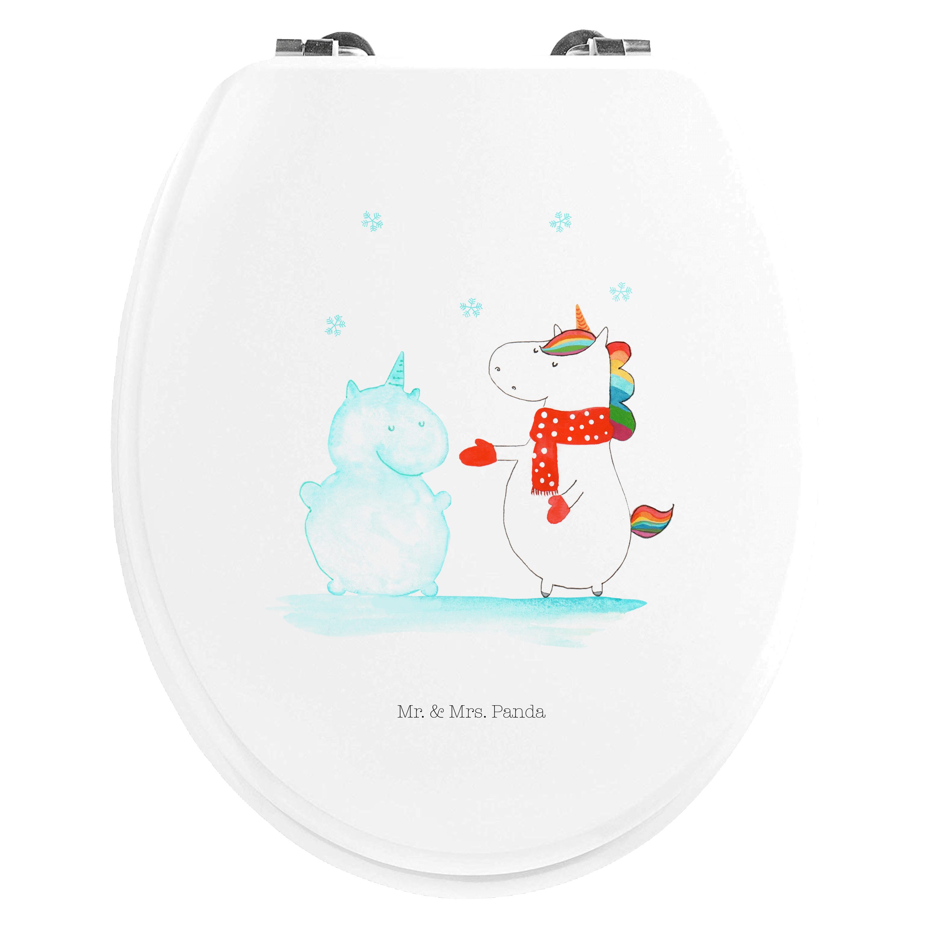 WC-Sitz Einhorn Schneemann - Weiß - Geschenk, kalt, Weihnachten, Klodeckel, E