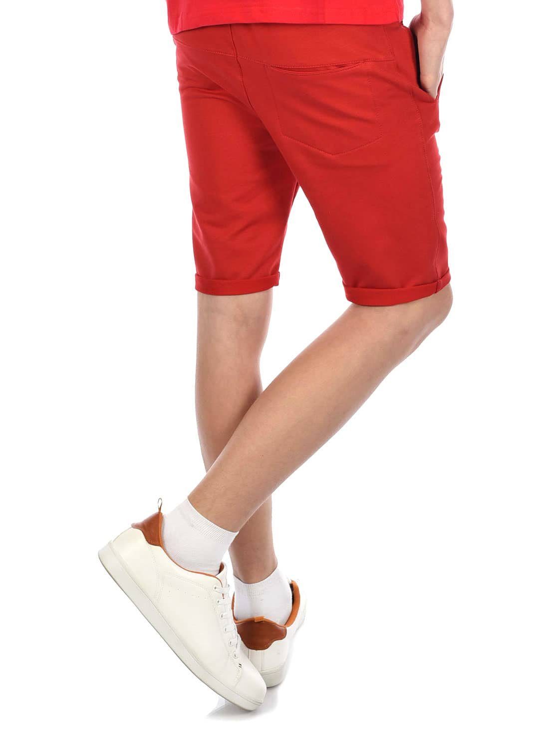Jungen (1-tlg) Shorts Stoff Shorts Kinder BEZLIT Rot