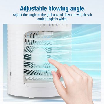autolock Tischventilator Tragbare Ventilator Desktop Luftkühler Mit Wasserkühlung Licht, 3 Geschwindigkeiten Mobile Klimaanlage USB Ventilator Timer